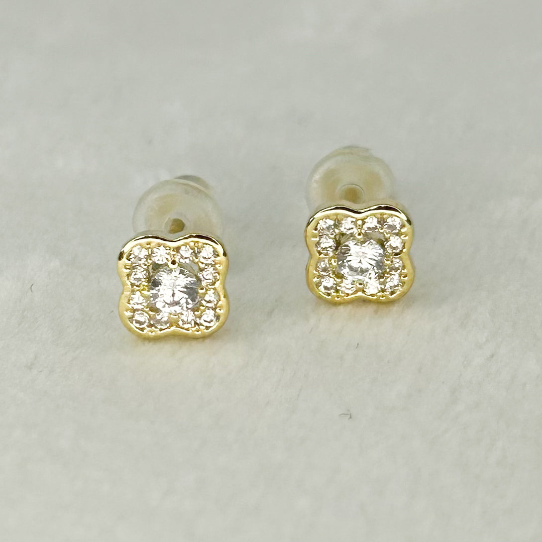 Bleu Shiny Stud Earrings