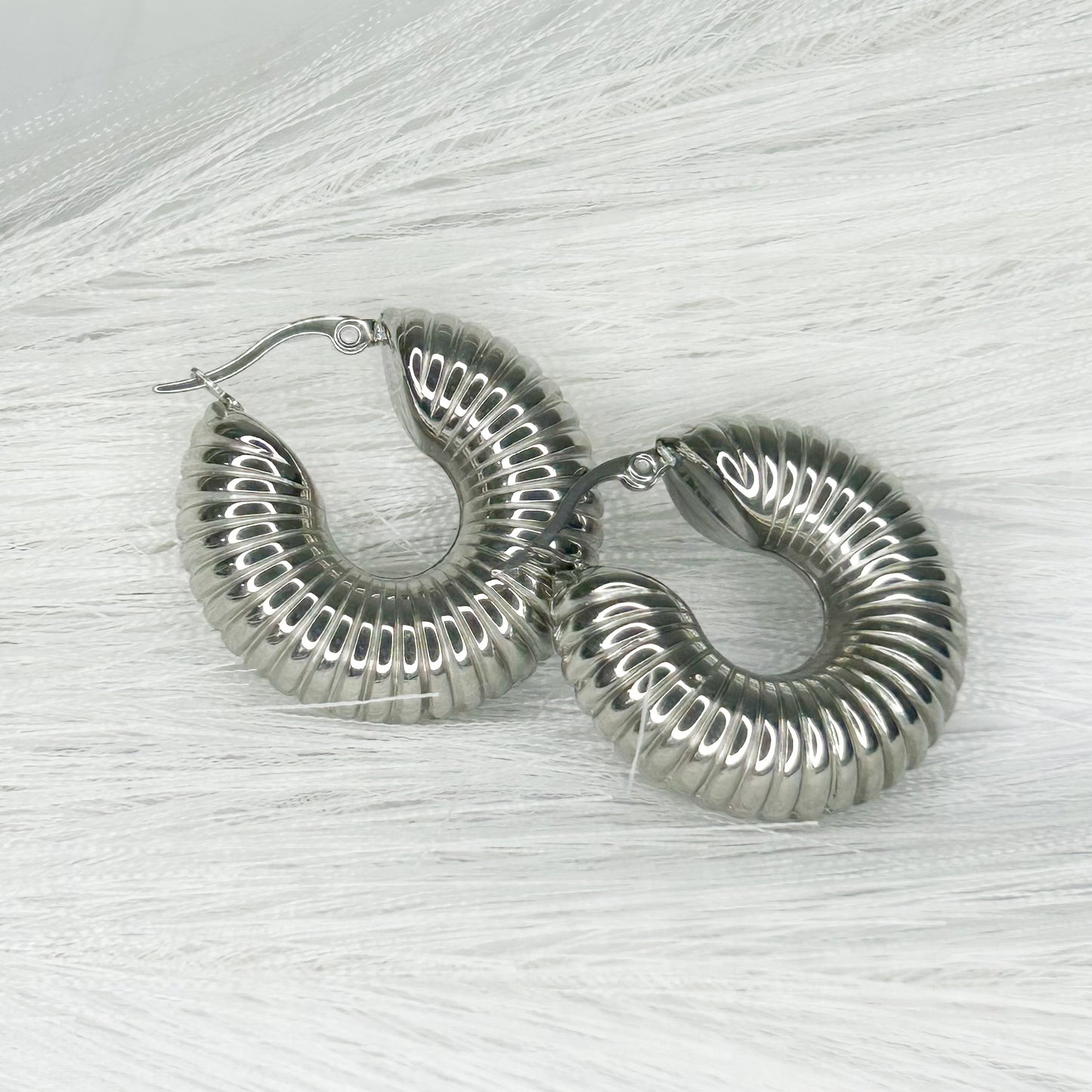 Cielo Silver Hoop Earrings