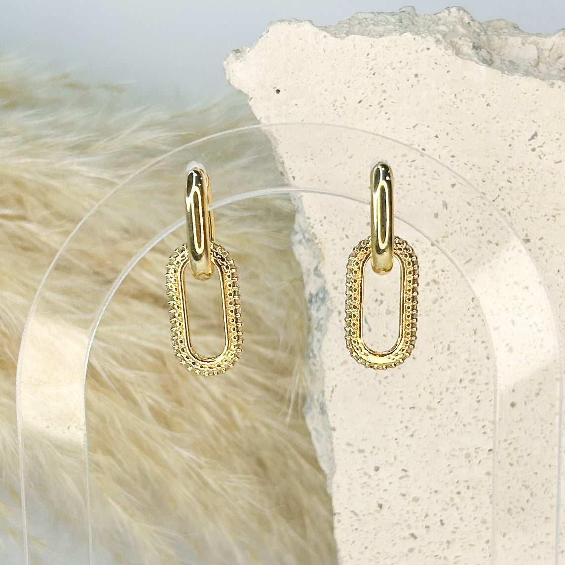 Irlanda Shiny Huggie 2n1 Earrings