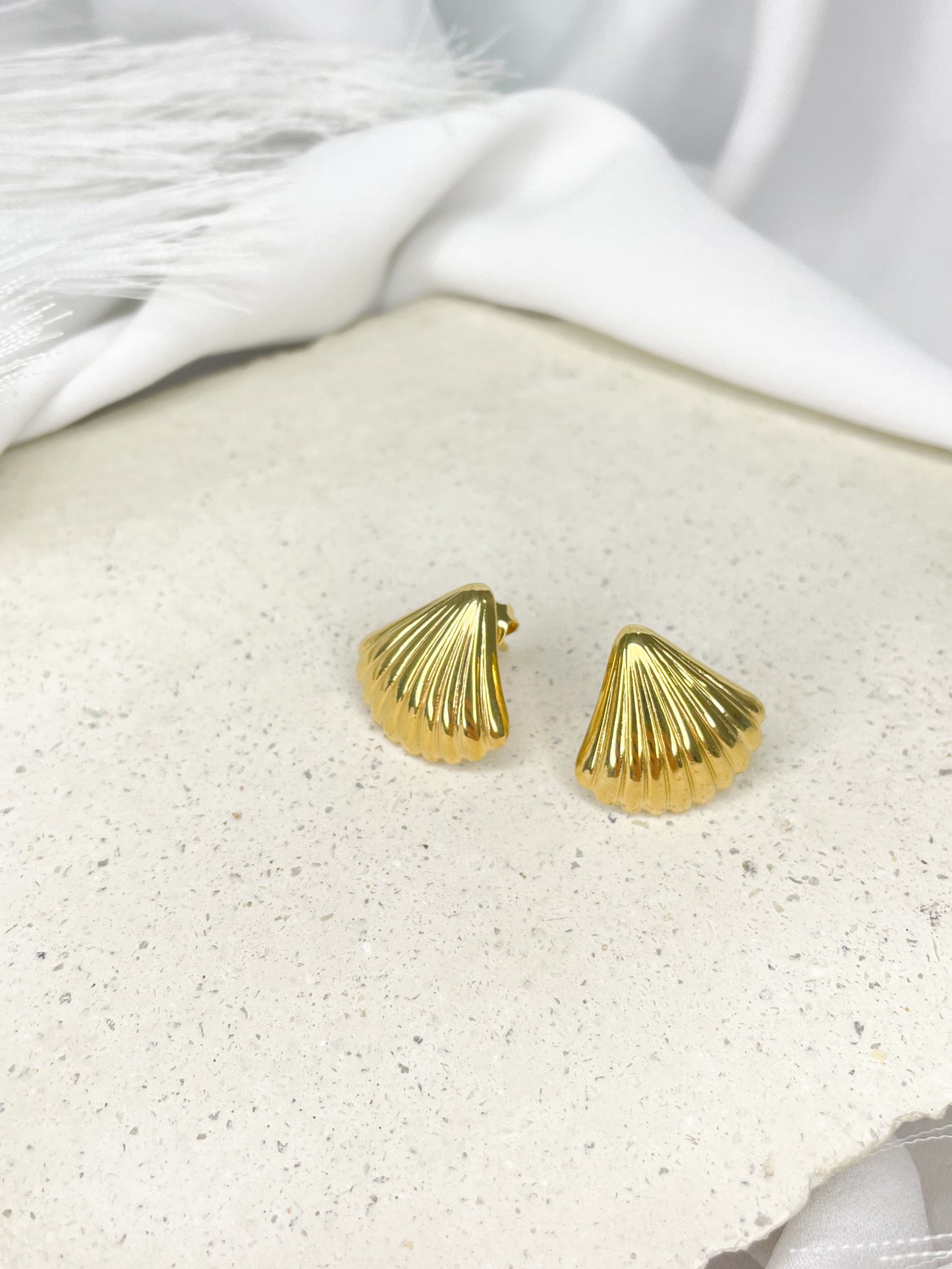 Oceana Gold Stud Earrings