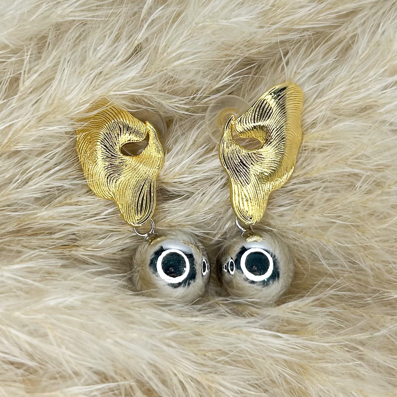 Vicky Gold & Silver Stud Earrings