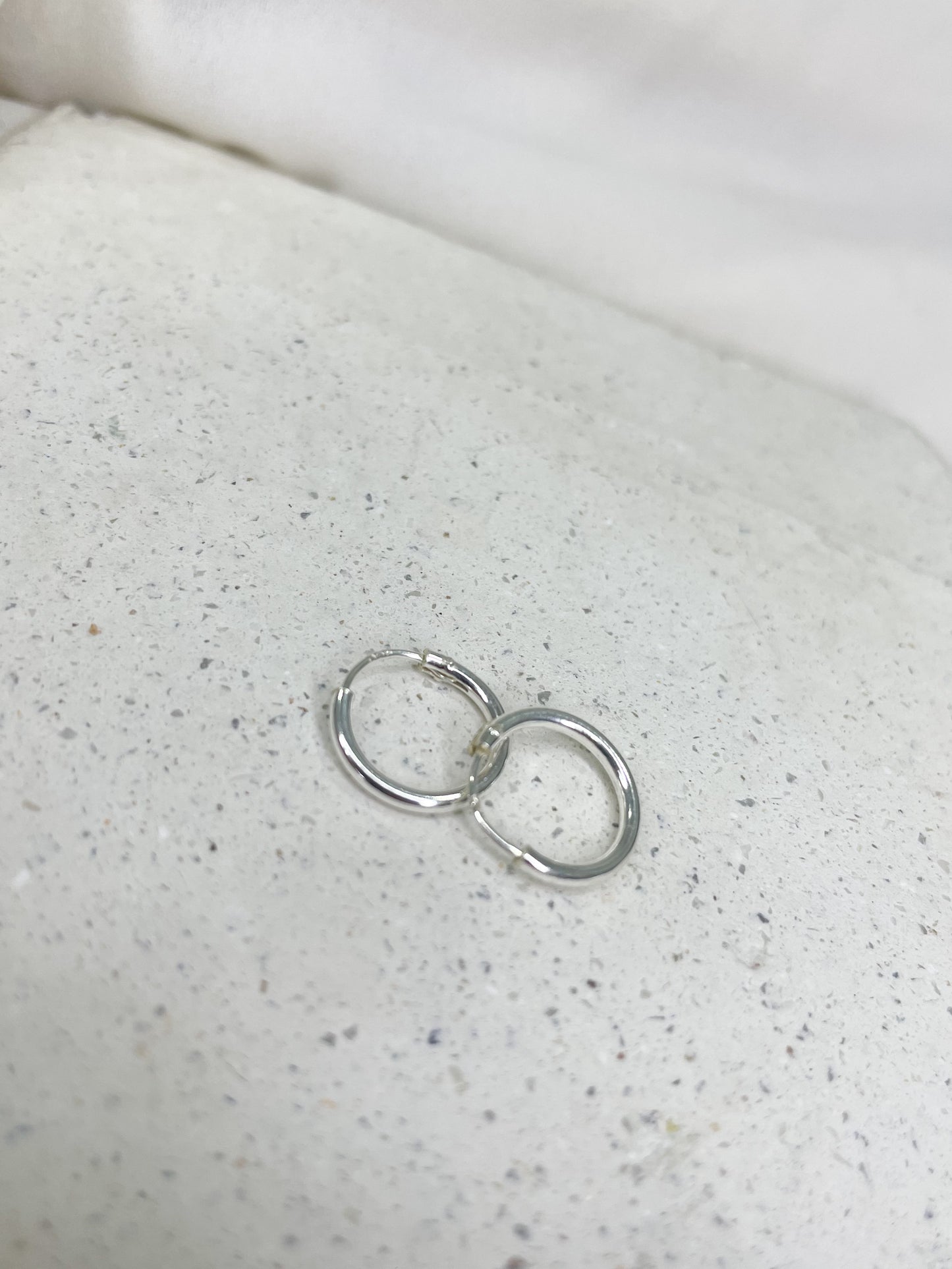 César Silver Hoop Earrings