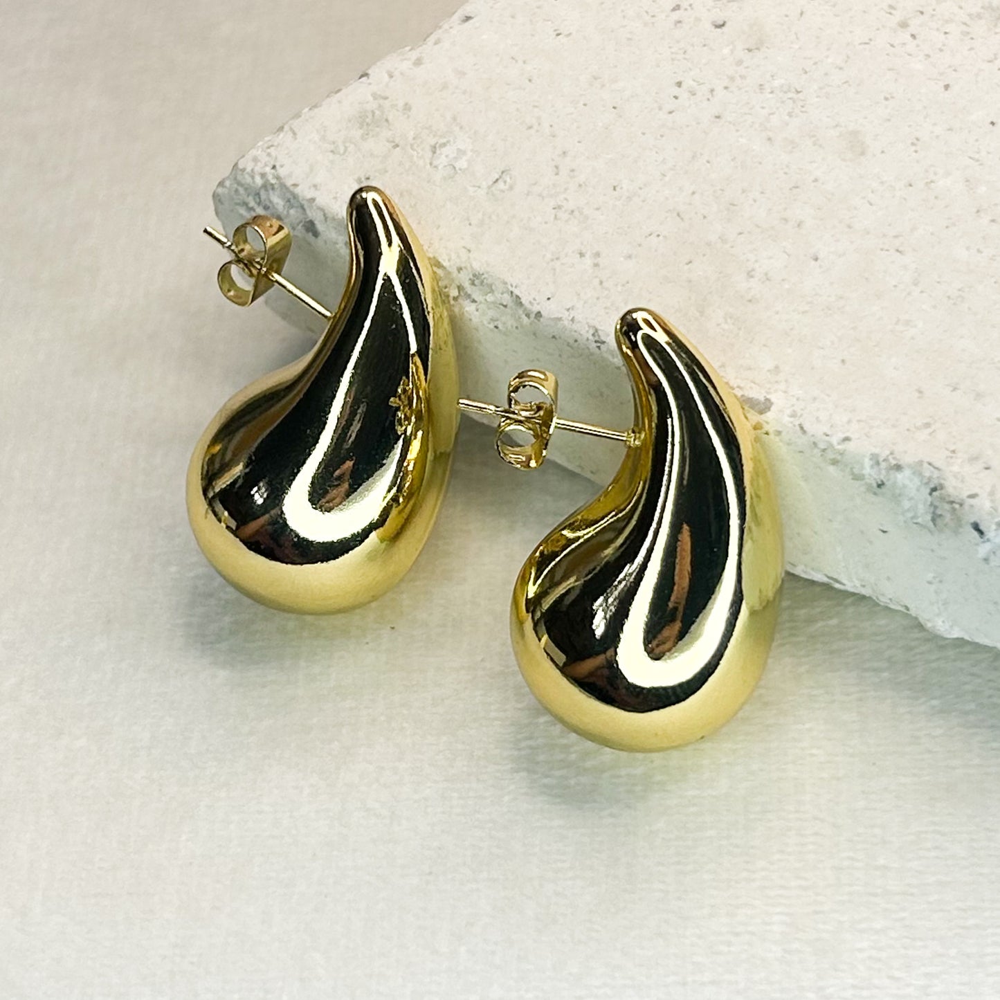 Honey Drop Gold Stud Earrings