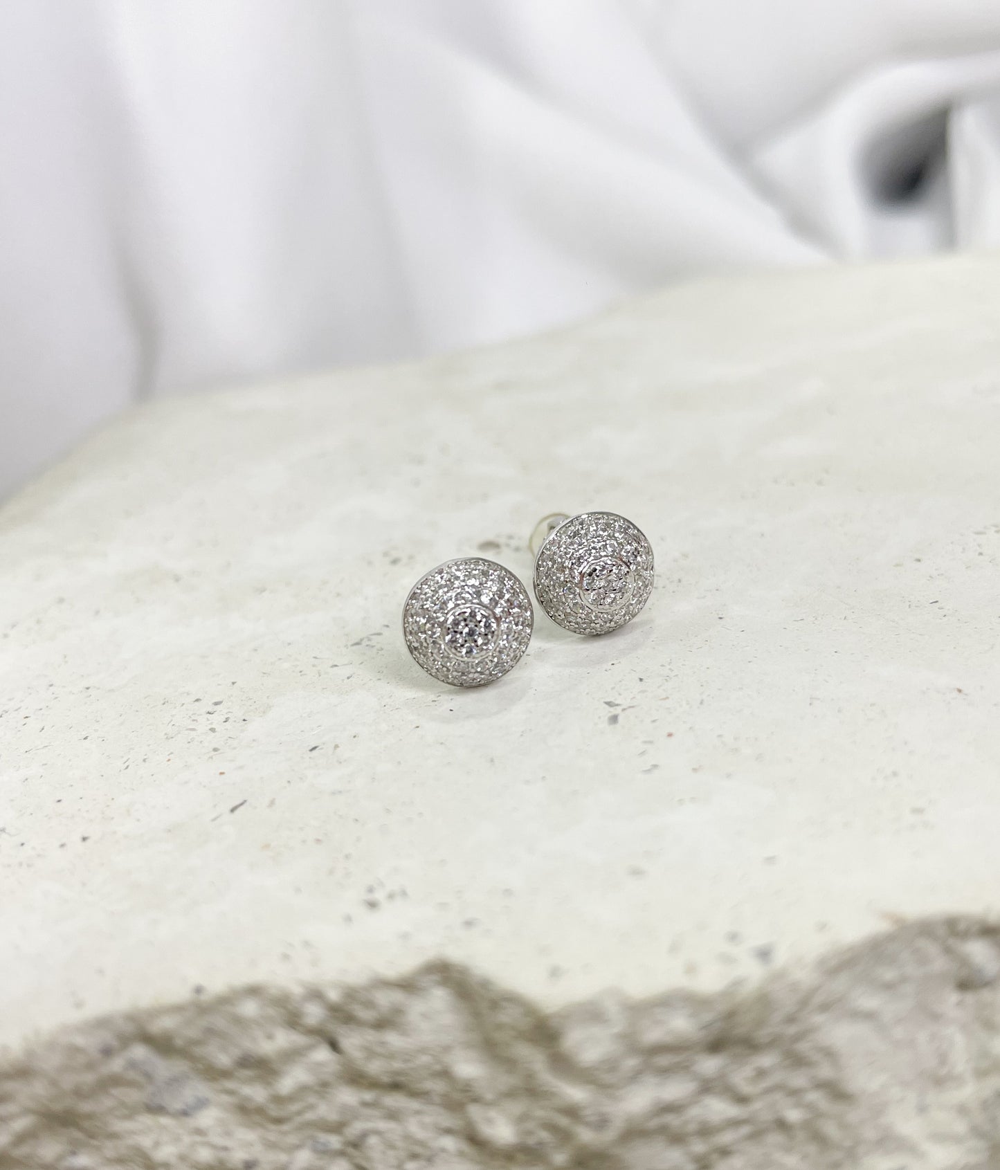 Rocky Silver Stud Earrings