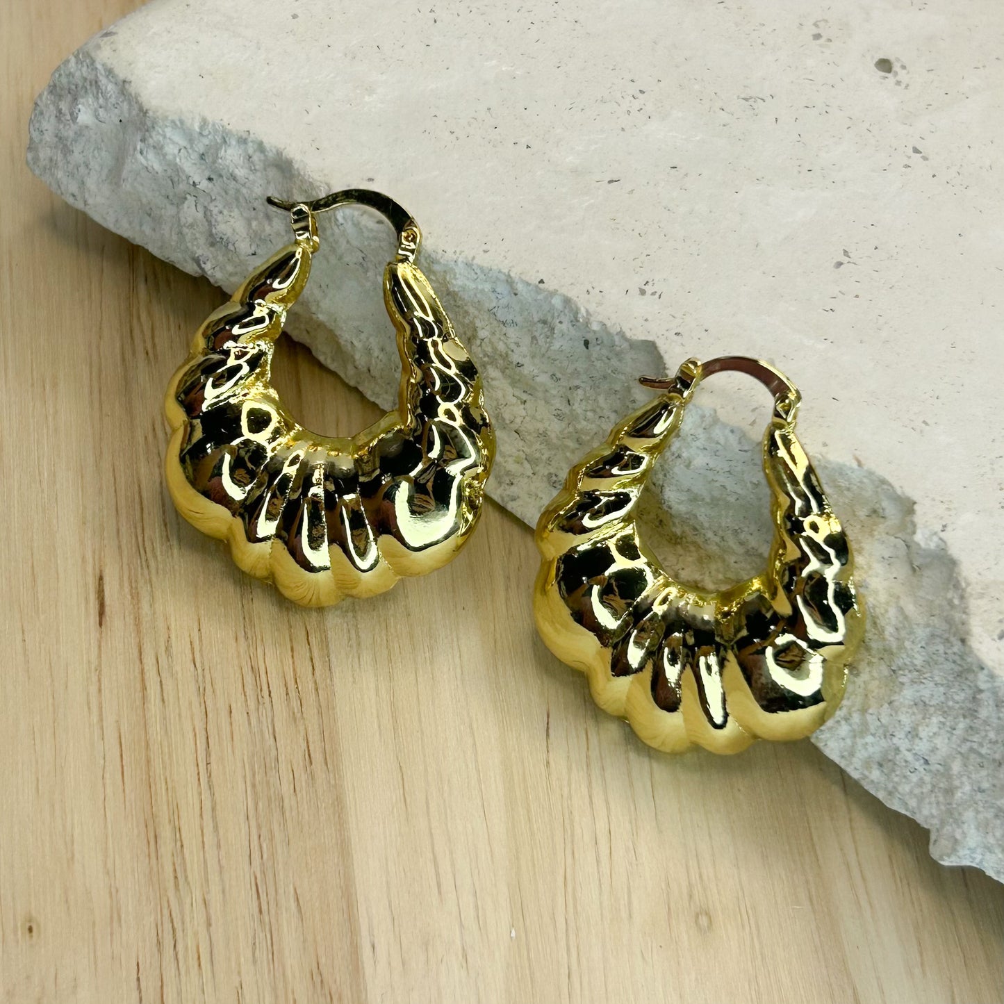 Sage Gold Hoop