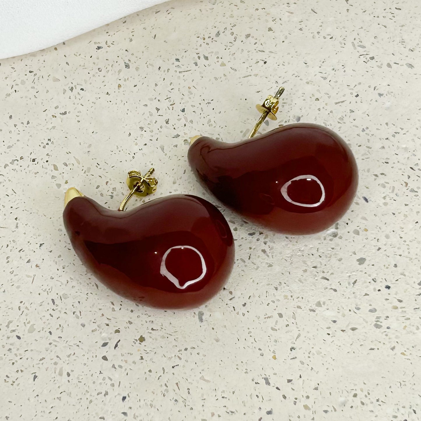 Lilian Colored Drop Stud Earrings