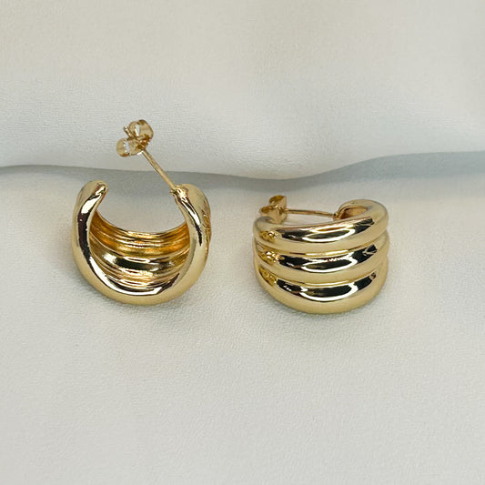 Sakura Gold Stud Earrings