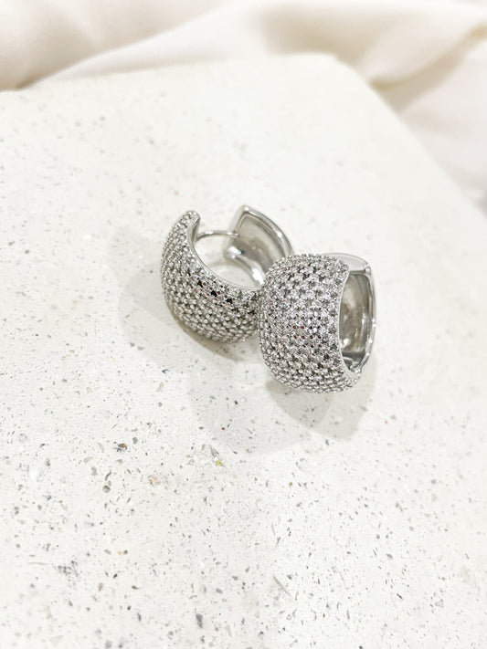 Coraline Silver Hoop Earrings