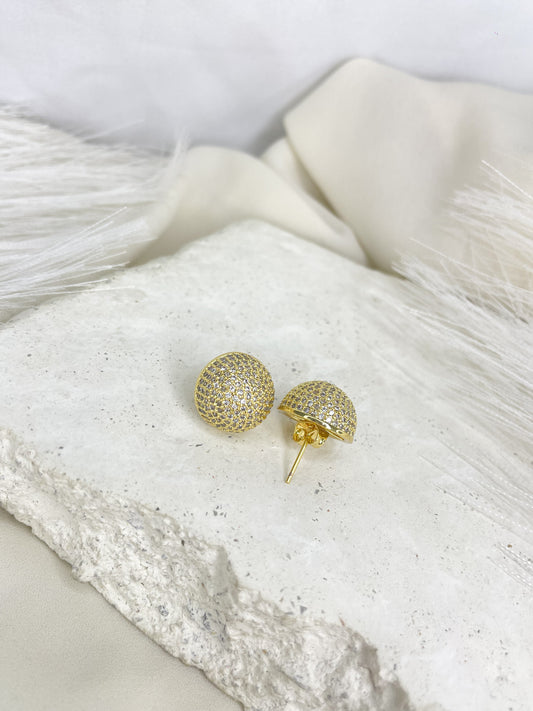 Shimmery Gold Stud Earrings