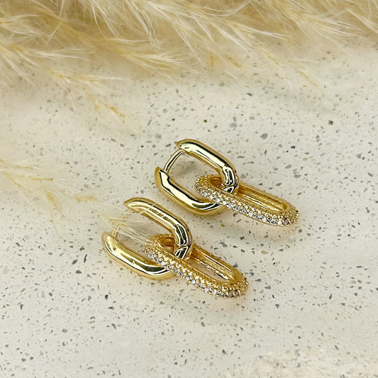 Irlanda Shiny Huggie 2n1 Earrings