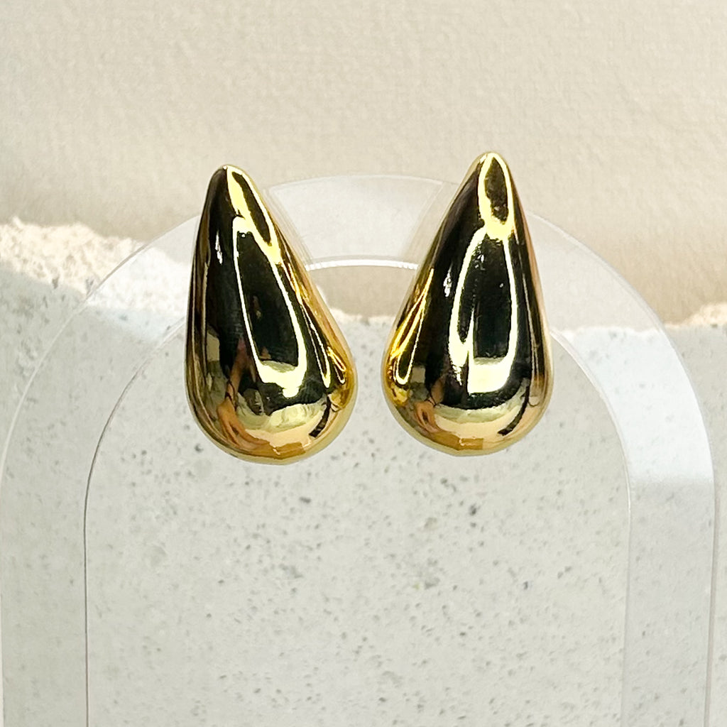Honey Drop Gold Stud Earrings