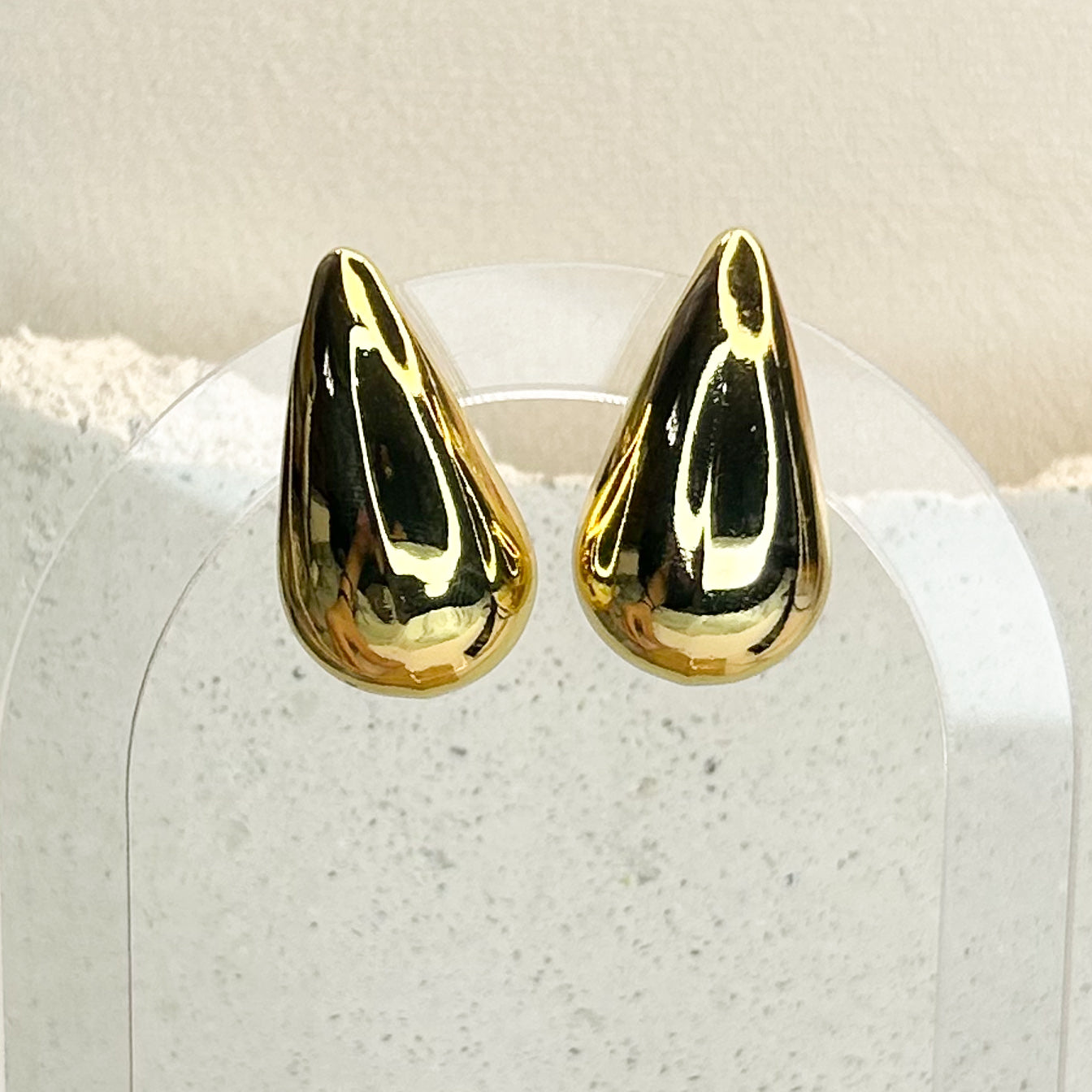Honey Drop Gold Stud Earrings