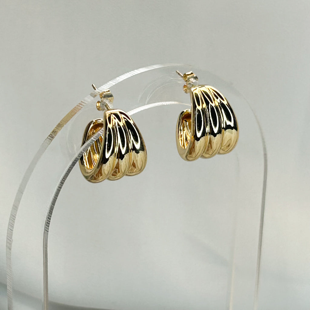 Sakura Gold Stud Earrings