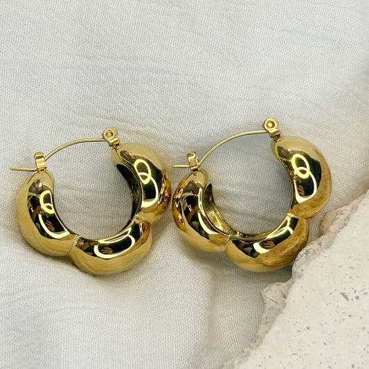 Dahlia Gold Hoop Earrings