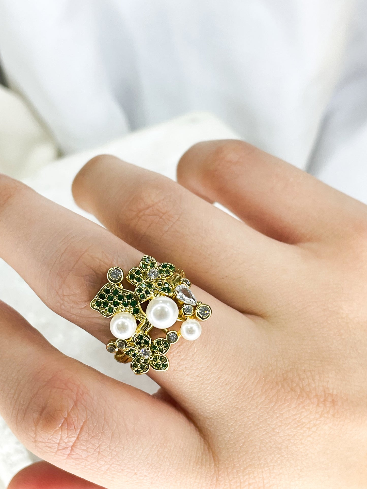 Pearl Ivy Ring