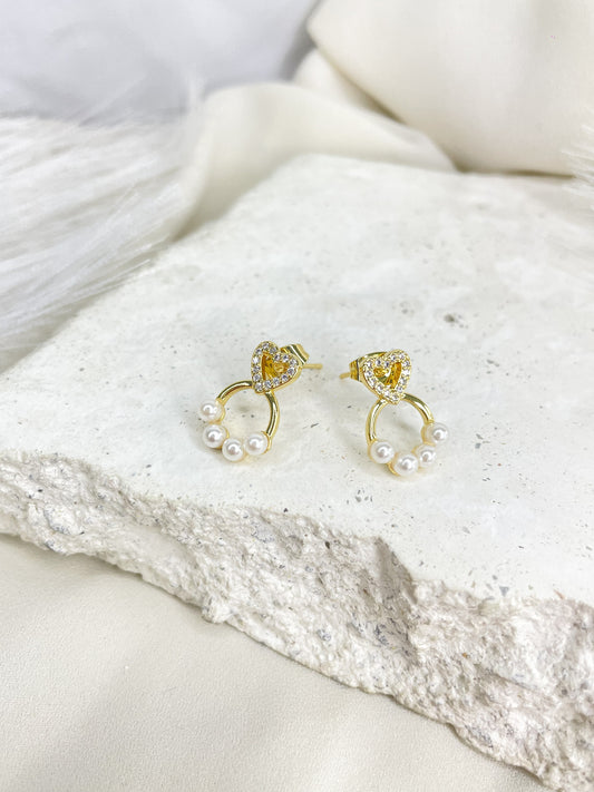 Love Gold Stud Earrings