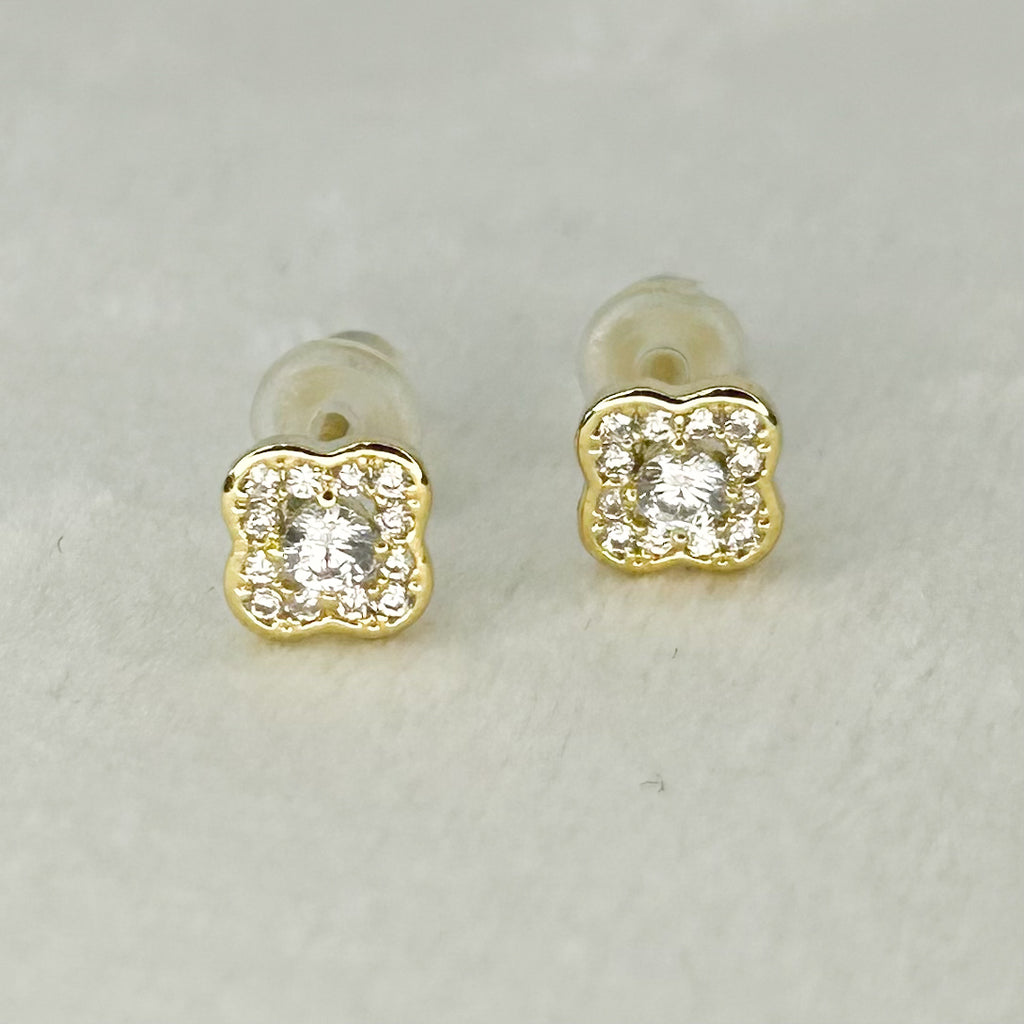 Bleu Shiny Stud Earrings