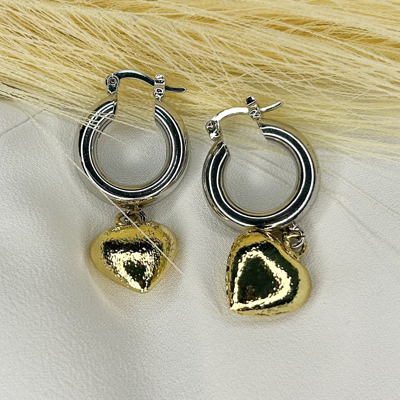 Janice Silver & Gold Hoop Earrings