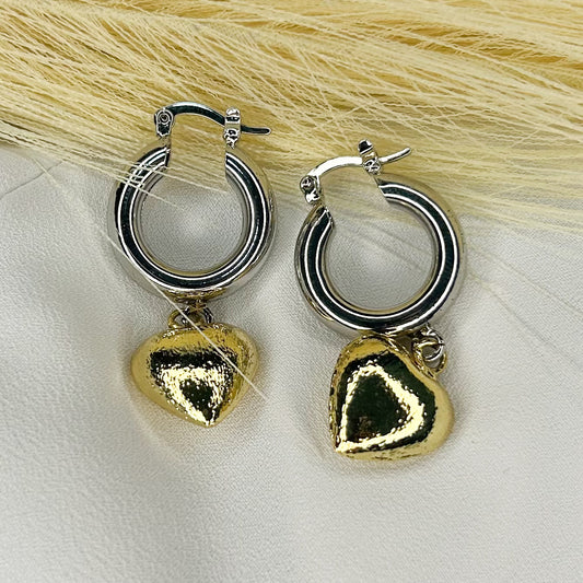 Janice Silver & Gold Hoop Earrings
