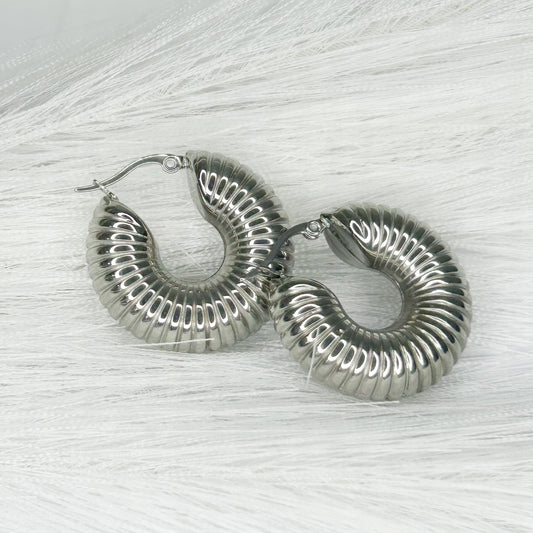 Cielo Silver Hoop Earrings