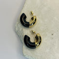Sunniva Gold & Black Stud Earrings