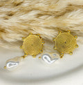 Olive Pearl Stud Earrings
