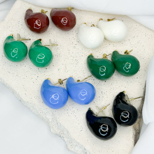 Lilian Colored Drop Stud Earrings
