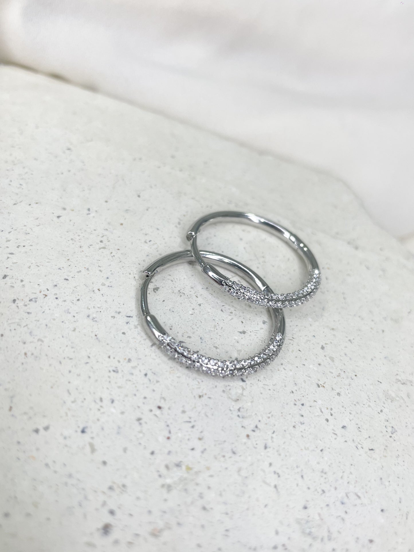 Silery Silver Hoop Earrings