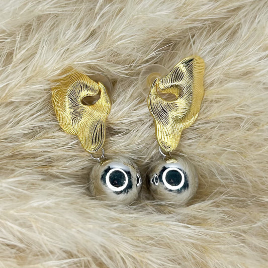 Vicky Gold & Silver Stud Earrings