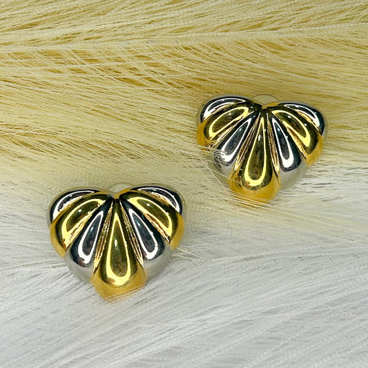 Meredith Silver & Gold Stud Earrings