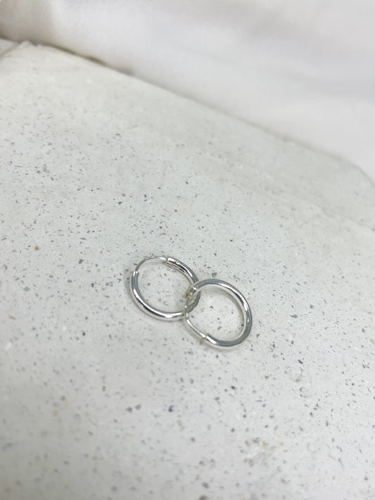 César Silver Hoop Earrings