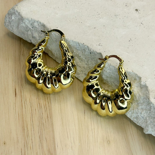 Sage Gold Hoop