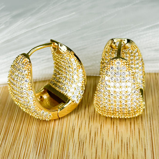 Zoe Shiny Hoop Earrings