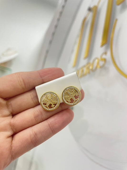 Lacy Gold Stud Earrings