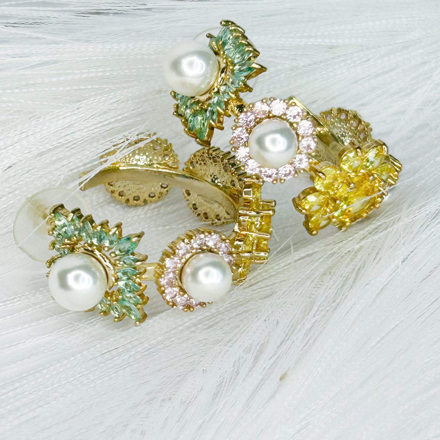Opal Pearl Stud Earrings