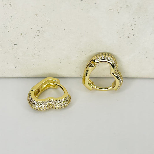Elva Shiny Huggie Earrings