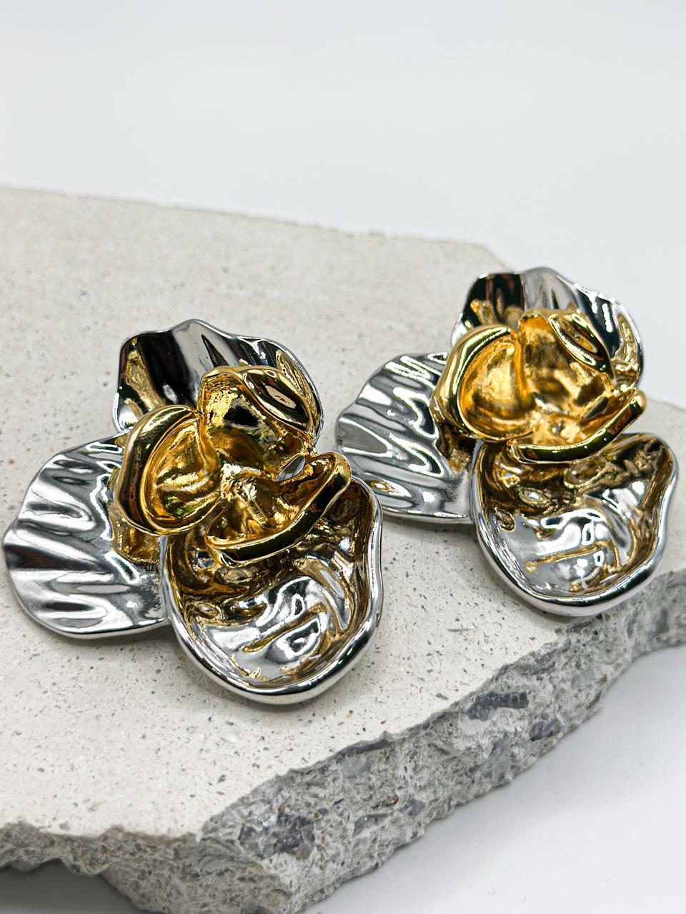 Savae Silver-Gold Earrings